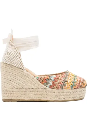 MANEBI Espadrilles en raphia tressé 100 mm