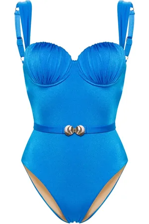 Noire Swimwear Maillot de bain froncé à taille ceinturée