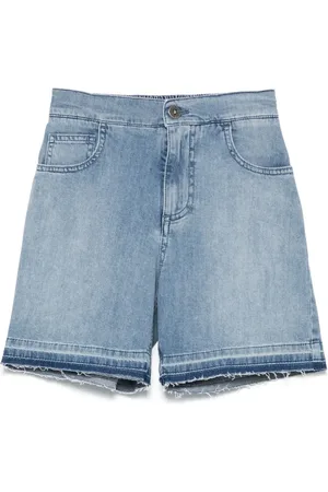 Golden Goose Short en jean à logo brodé