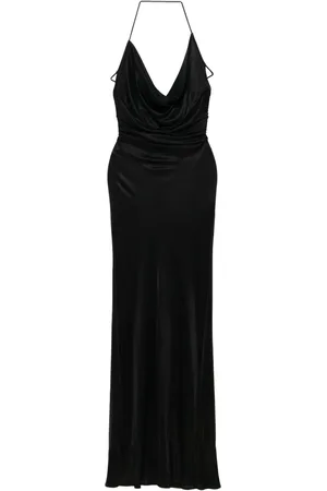 Elisabetta Franchi Robe longue à col à effet bénitier