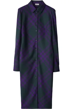 Burberry Robe-chemise ceinturée à carreaux