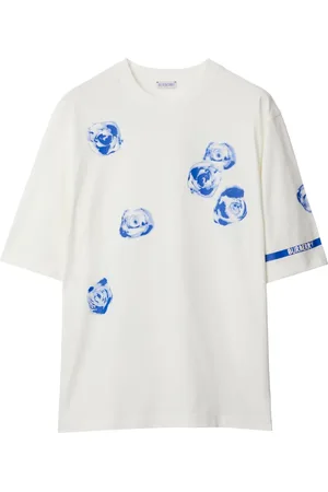 Burberry T-shirt en coton à imprimé Rose
