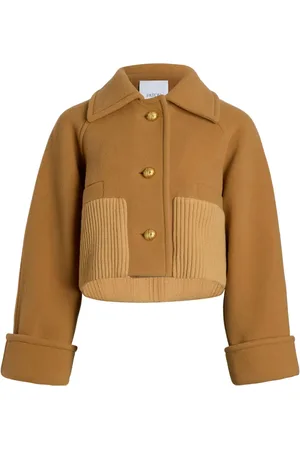 Patou Manteau crop à taille nervurée