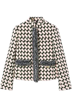Puccini Veste en tweed à franges