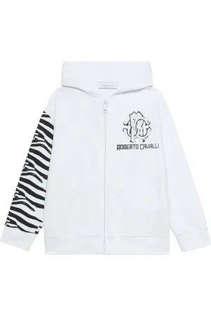 Roberto Cavalli Hoodie en coton à fermeture zippée