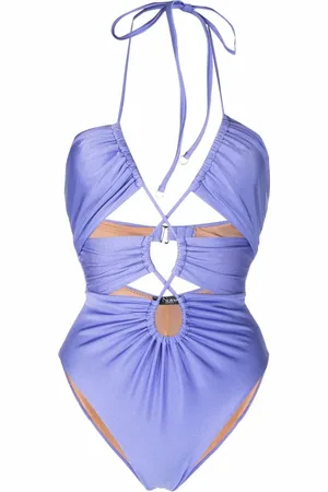 Noire Swimwear Maillot de bain froncé à découpes