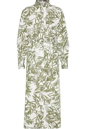 Brunello Cucinelli Robe en coton à imprimé graphique