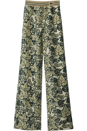 Burberry Pantalon en soie à imprimé graphique