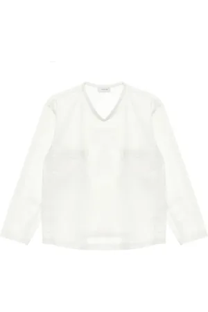 LEMAIRE T-shirt en coton à col v