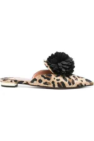 Aquazzura Chaussons à motif léopard