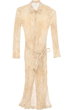 LEMAIRE Robe-chemise mi-longue à effet froissé