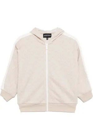 Emporio Armani Sweat zippé monogrammé à capuche