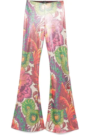 Etro Pantalon métallisé à fleurs