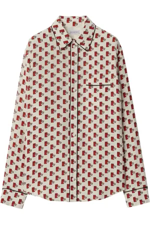 Burberry Chemise en soie à imprimé graphique