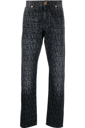 VERSACE Jean Allover à coupe droite