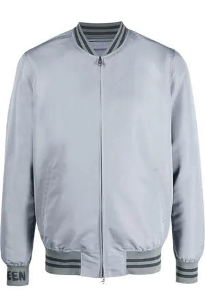 Alexander McQueen Veste bomber en soie à logo imprimé