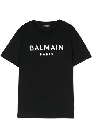 Balmain T-shirt en coton à logo pailleté