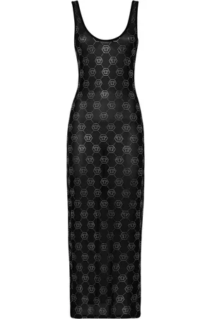 Philipp Plein Robe transparente à motif monogrammé
