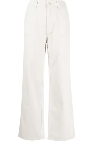Izzue Pantalon droit en sergé à patch logo