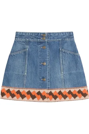 VALENTINO GARAVANI Minijupe en jean à bords en jacquard