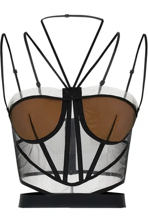 Nensi Dojaka Haut-corset à empiècements transparents