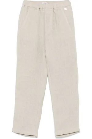Il gufo Pantalon en lin à design gaufré