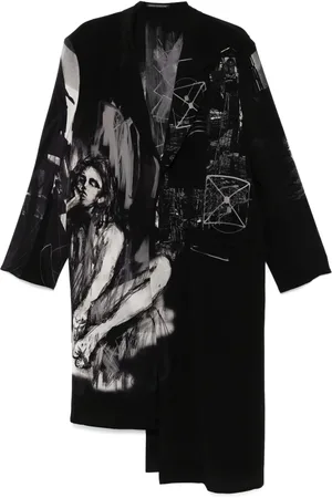 YOHJI YAMAMOTO Manteau à imprimé graphique