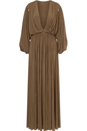 Serafini Robe longue à col v plongeant