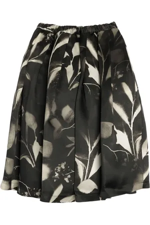 Comme des Garçons Jupe mi-longue en soie imprimée