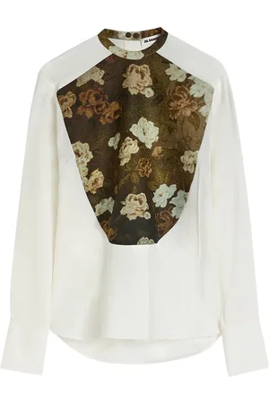Jil Sander Chemise à plastron fleuri