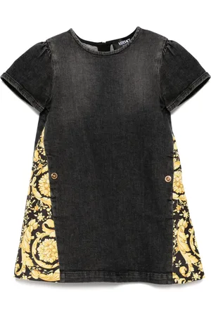 VERSACE Robe sans manches en jean à coupe courte