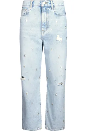 Liu Jo Pantalon droit à ornements strassés