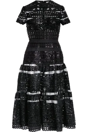 Elie saab Robe mi-longue en tulle à broderies