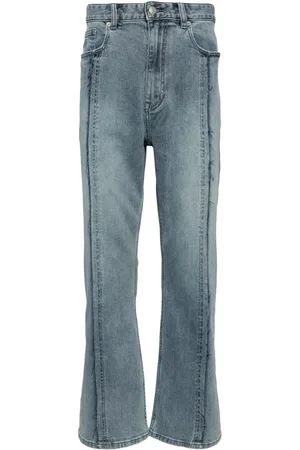 Izzue Jean droit à détails de coutures