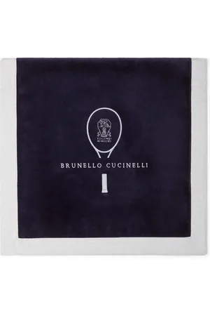 Brunello Cucinelli Serviette en coton à logo brodé