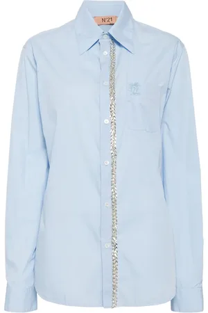 Nº21 Chemise en popeline à ornements en cristal