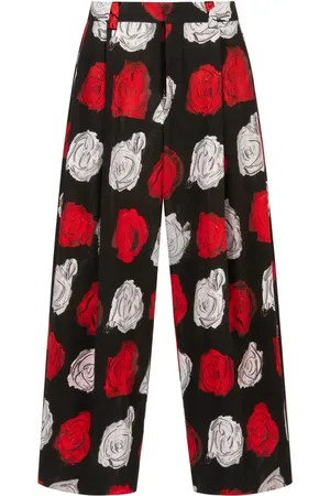 Marni Pantalon à roses imprimées