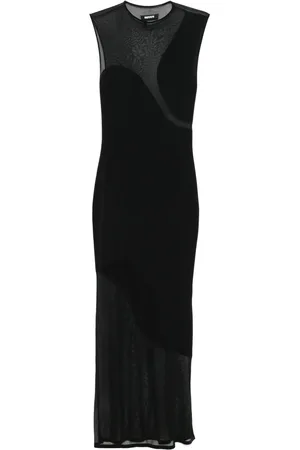 ROTATE Robe longue en maille à effet de transparence