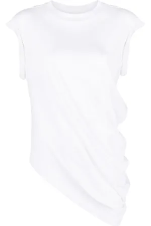 Alexander McQueen T-shirt en coton à design asymétrique