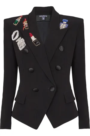 Balmain Veste cintrée à patchs brodés