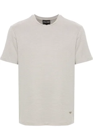Emporio Armani T-shirt rayé à logo brodé