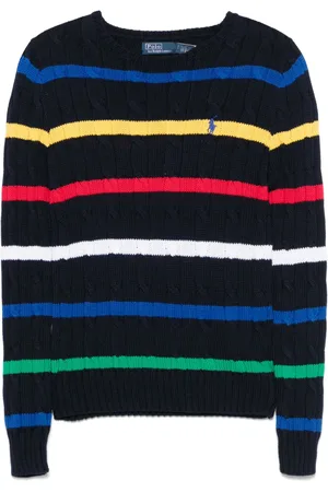 Ralph Lauren Pull en maille torsadée à rayures
