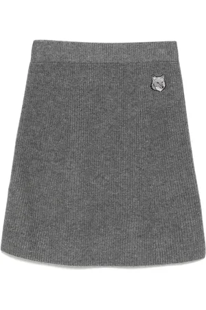Maison Kitsuné Minijupe nervurée à patch logo