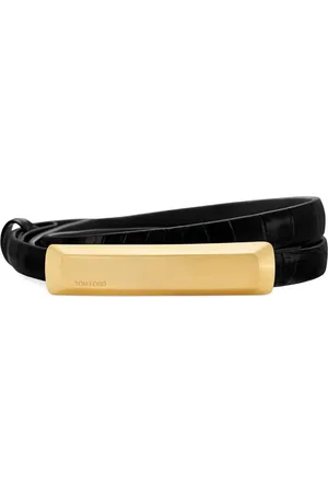 Tom Ford Ceinture en cuir à logo gravé