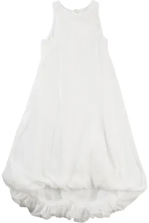 AMOMENTO Semi-sheer volume midi dress