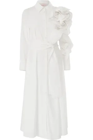 Carolina Herrera Robe-chemise mi-longue à appliqué floral