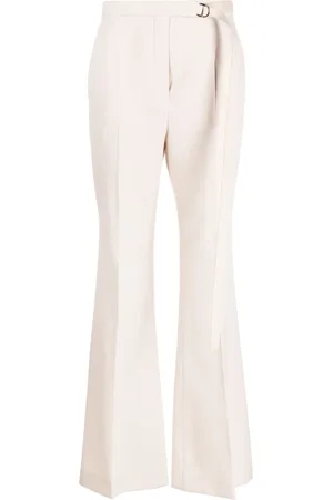Fendi Pantalon évasé en laine à taille haute