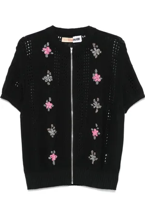 MAGLIANO Polo en maille à fleurs brodées