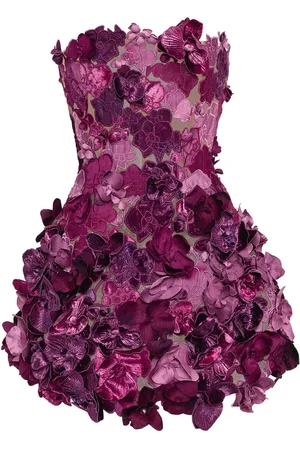 Oscar de la Renta Robe Orchid à broderies