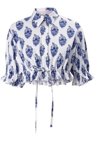 Carolina Herrera Chemise crop à fleurs